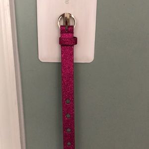 Pink glitter flower/star belt